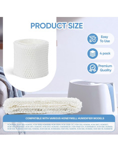 Paquete de 4 Filtros de Mecha LBLVBNEWD HAC-504 para Humidificadores 2