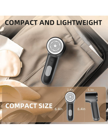 Afeitadora de Telas Buywoo BYO-Q20 Negra 6 Cuchillas LED