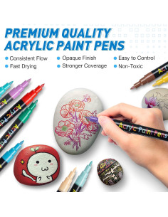 Juego de 18 Marcadores Acrílicos JR.WHITE Punta Fina 2