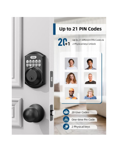 Cerradura Electrónica TEEHO TE001K Sin Llave con Teclado