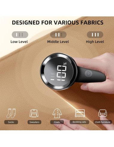 Afeitadora de Telas Buywoo BYO-Q20 Negra 6 Cuchillas LED