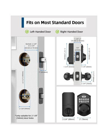 Cerradura Electrónica TEEHO TE001K Sin Llave con Teclado