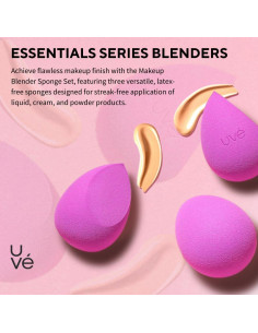 Juego de Esponjas de Maquillaje UVé - 3 Piezas, Veganas y Sin Látex 2