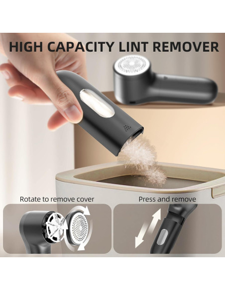 Afeitadora de Telas Buywoo BYO-Q20 Negra 6 Cuchillas LED