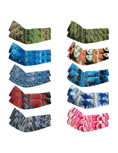 10 Pares Mangas de Protección Solar UV Unisex - Hielo de Seda