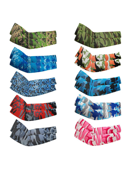 10 Pares Mangas de Protección Solar UV Unisex - Hielo de Seda