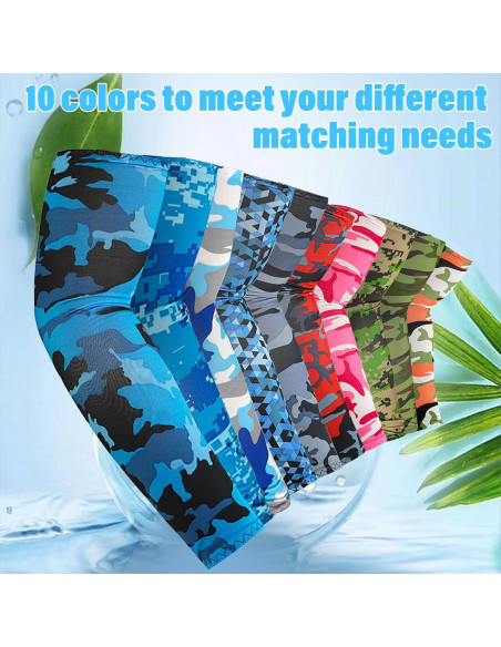 10 Pares Mangas de Protección Solar UV Unisex - Hielo de Seda