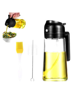 Spray y dispensador de aceite Javelox 470ml vidrio negro