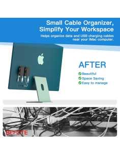 Organizador de Cable USB CaSZLUTION 2 PCS Acrílico Negro 2