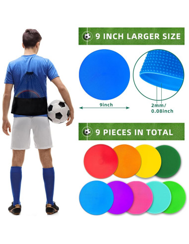 Marcadores de Agilidad PIKZH 18 Piezas 22.86 cm Antideslizantes