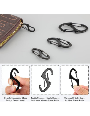 Cierres de Cremallera Antirrobo FENGWANGLI 20 Piezas Negro