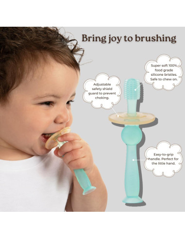 Cepillo de Dientes de Silicona Haakaa 360 - Bebés 6 Meses+