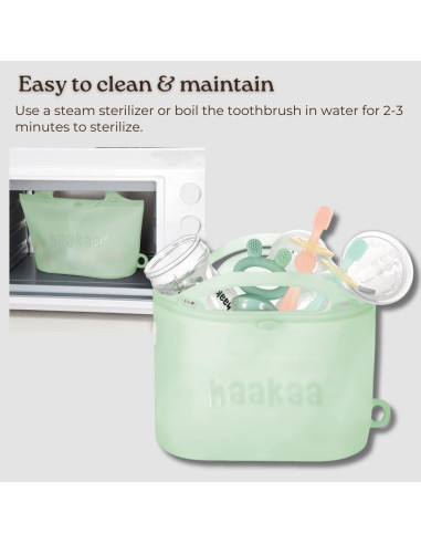 Cepillo de Dientes de Silicona Haakaa 360 - Bebés 6 Meses+