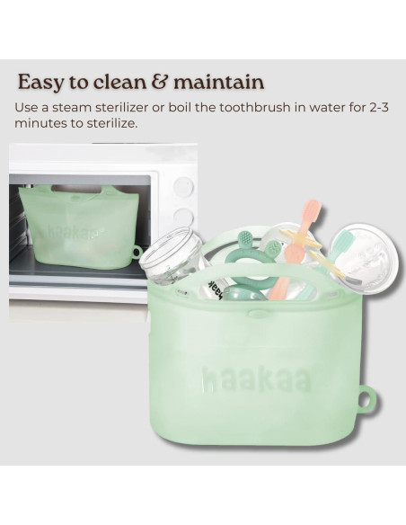 Cepillo de Dientes de Silicona Haakaa 360 - Bebés 6 Meses+