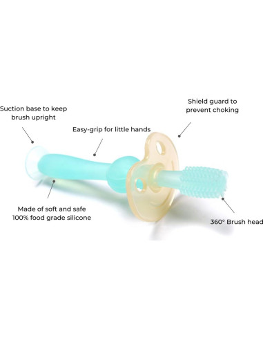 Cepillo de Dientes de Silicona Haakaa 360 - Bebés 6 Meses+