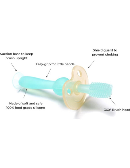 Cepillo de Dientes de Silicona Haakaa 360 - Bebés 6 Meses+