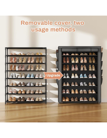 Estante para Zapatos VTRIN 8 Niveles 35-40 Pares Negro Estante para Zapatos VTRIN 8 Niveles 35-40 Pares Negro