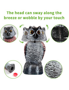 Escultura de Búho Espantapájaros WonderField 21 cm Paquete de 2 2