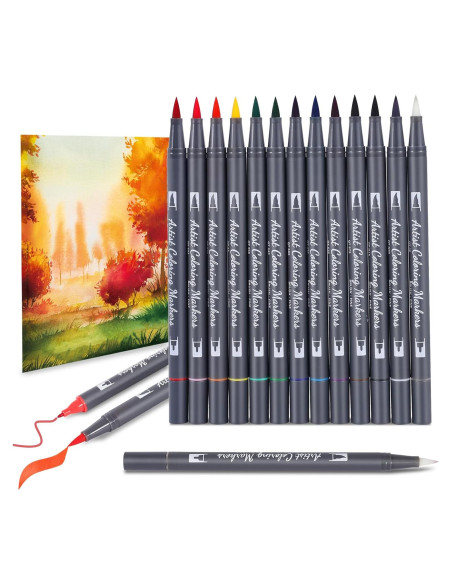 Set de 12 Marcadores de Acuarela TOSHARE con Mezclador Incoloro Set de 12 Marcadores de Acuarela TOSHARE con Mezclador Incoloro