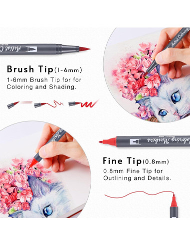 Set de 12 Marcadores de Acuarela TOSHARE con Mezclador Incoloro