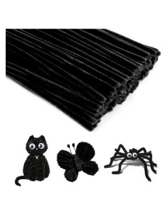 100 Limpiapipas Chenille Negros 30.48 cm para Manualidades