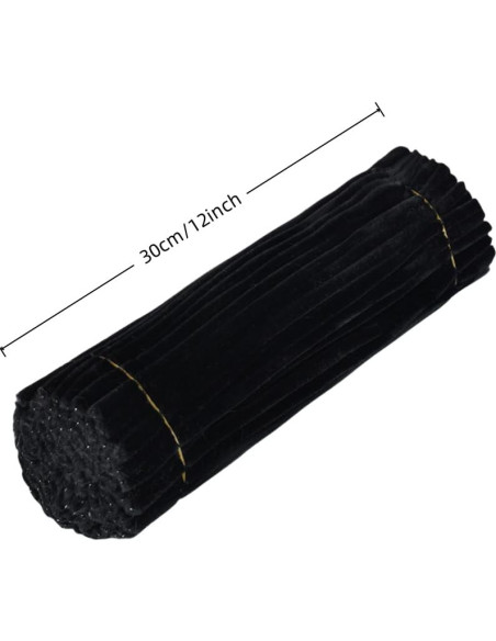 100 Limpiapipas Chenille Negros 30.48 cm para Manualidades