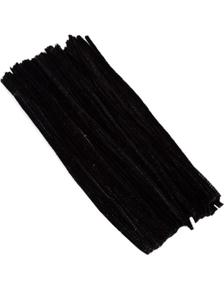 100 Limpiapipas Chenille Negros 30.48 cm para Manualidades