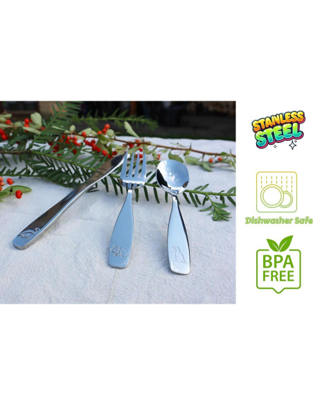 Exzact Juego de Cubiertos para Niños 6 Piezas Acero Inoxidable Exzact Juego de Cubiertos para Niños 6 Piezas Acero Inoxidable