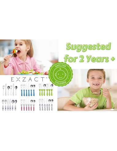 Exzact Juego de Cubiertos para Niños 6 Piezas Acero Inoxidable