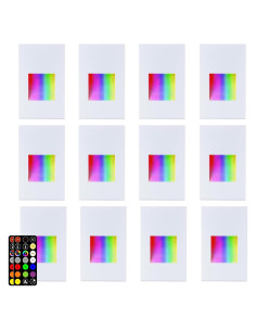 Paquete de 12 luces de escalera RGB TUMUPSM 12V 4W control remoto