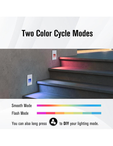 Paquete de 12 luces de escalera RGB TUMUPSM 12V 4W control remoto