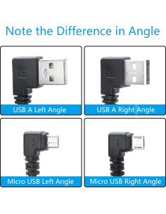 Cable Micro USB 25cm Maixbomr Carga Rápida 2A Ángulo Izquierdo 2