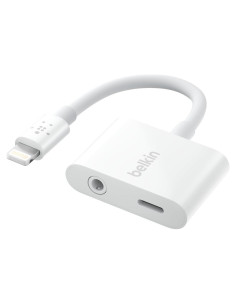 Adaptador Belkin RockStar Lightning a 3.5mm + Carga 2-en-1