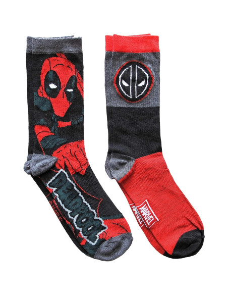 Calcetines de tripulación Marvel Deadpool 2 pares hombres 6-12