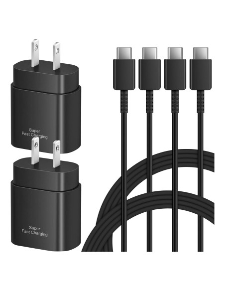 Cargador Rápido USB C 25W STAMISH con Cable 1.8m para Galaxy