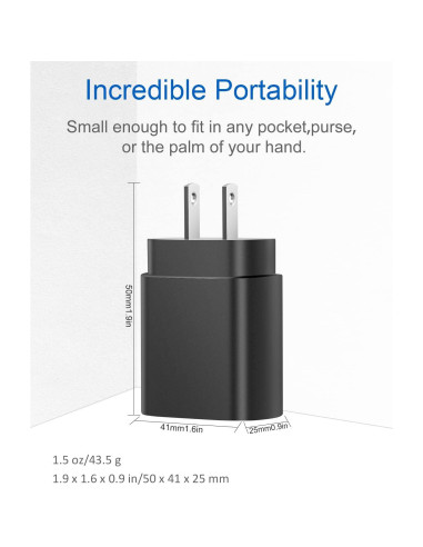 Cargador Rápido USB C 25W STAMISH con Cable 1.8m para Galaxy