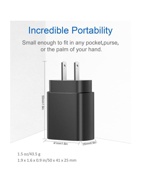 Cargador Rápido USB C 25W STAMISH con Cable 1.8m para Galaxy