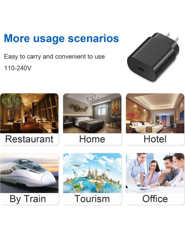 Cargador Rápido USB C 25W STAMISH con Cable 1.8m para Galaxy