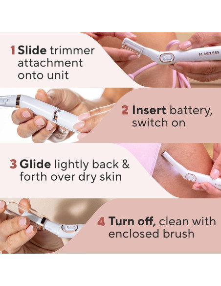 Afeitadora Eléctrica Flawless Bikini para Mujeres - Hipoalergénica