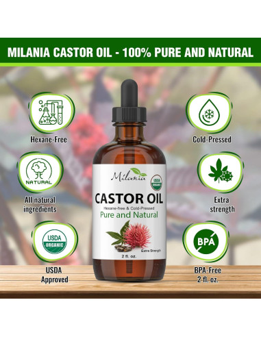 Aceite de Ricino Orgánico Milania 59 ml - Suero Hidratante