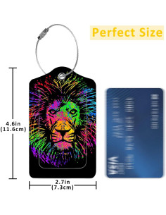 2 Etiquetas de Equipaje EOBKLAX Cuero PU León Abstracto 2