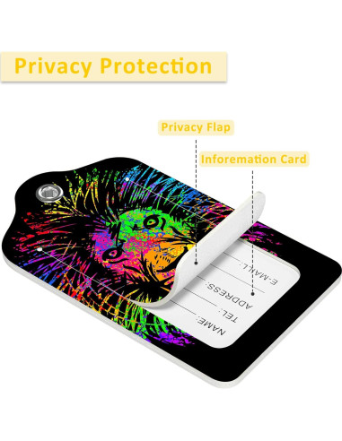 2 Etiquetas de Equipaje EOBKLAX Cuero PU León Abstracto