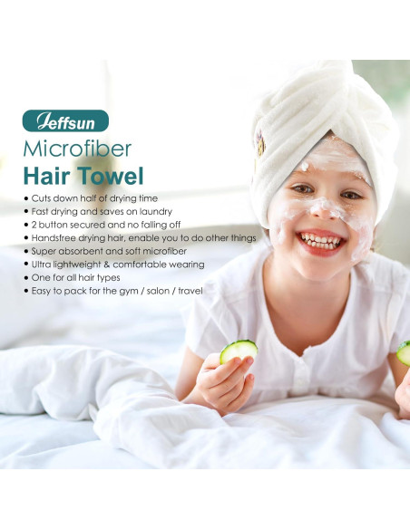 Toalla de Secado de Cabello Microfibra Jeffsun 63.5x25.4cm Azul Toalla de Secado de Cabello Microfibra Jeffsun 63.5x25.4cm Azul