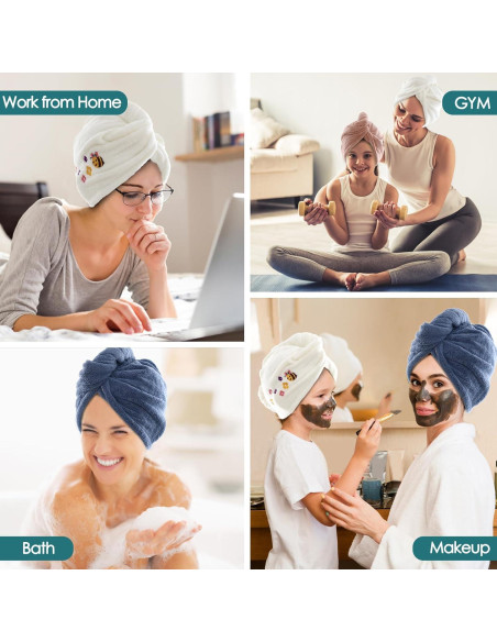 Toalla de Secado de Cabello Microfibra Jeffsun 63.5x25.4cm Azul Toalla de Secado de Cabello Microfibra Jeffsun 63.5x25.4cm Azul