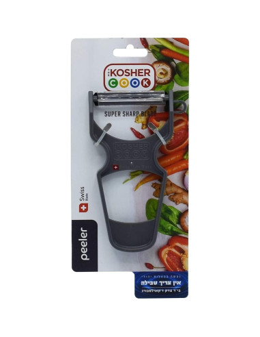 Pelador de Verduras Y The Kosher Cook - Acero Inoxidable Negro