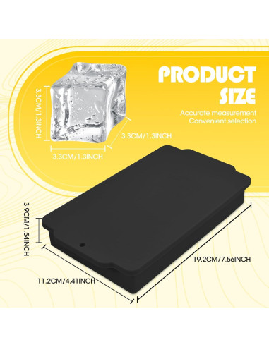 Bandeja de Hielo Silicona LHJJJL 15 Cubos con Tapa Negra