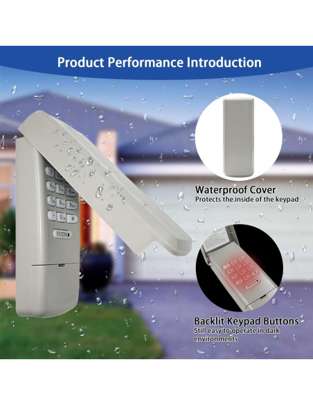 Teclado Inalámbrico Universal para Puerta de Garaje XDTKML 877MAX