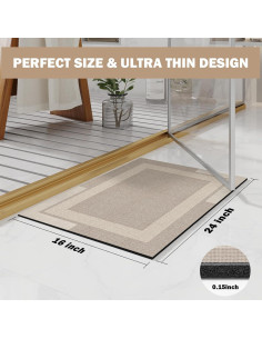 Alfombra de Baño Antideslizante YDKGL Beige 40x60cm 2