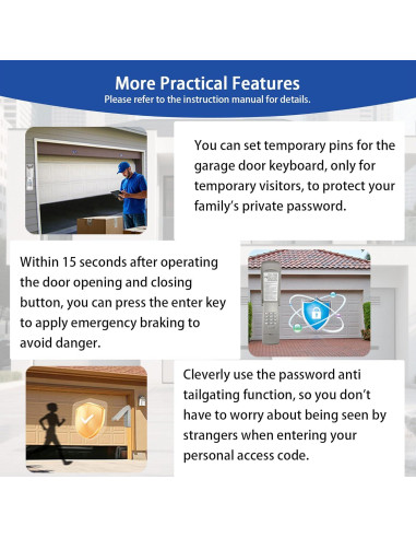 Teclado Inalámbrico Universal para Puerta de Garaje XDTKML 877MAX