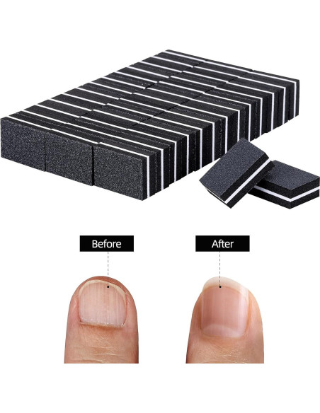 100 Pcs Mini Pulidores para Uñas 180/100 Grano acDesign